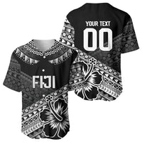 Custom Rugby Fiji Baseball Jersey Black Traditional Masi Inspired