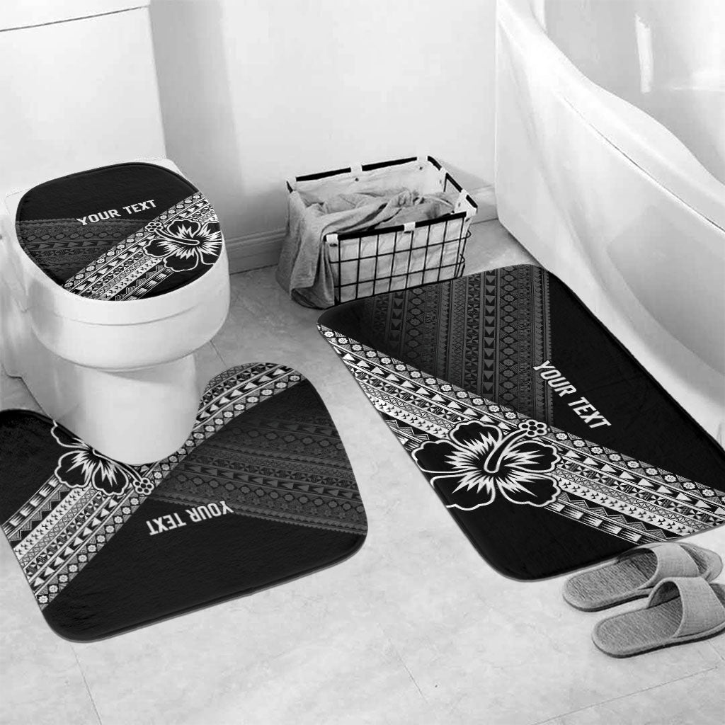 Custom Rugby Fiji Bathroom Set Black Traditional Masi Inspired