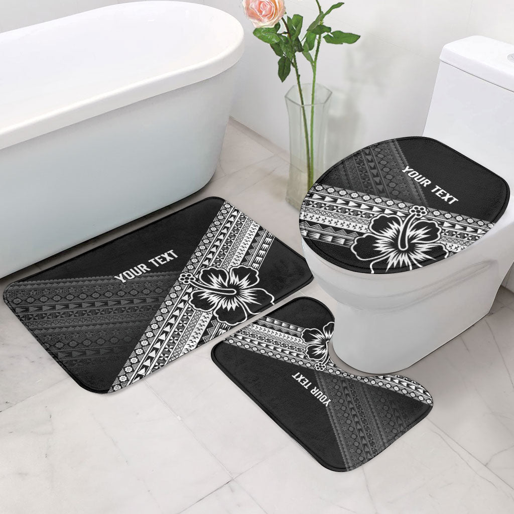 Custom Rugby Fiji Bathroom Set Black Traditional Masi Inspired