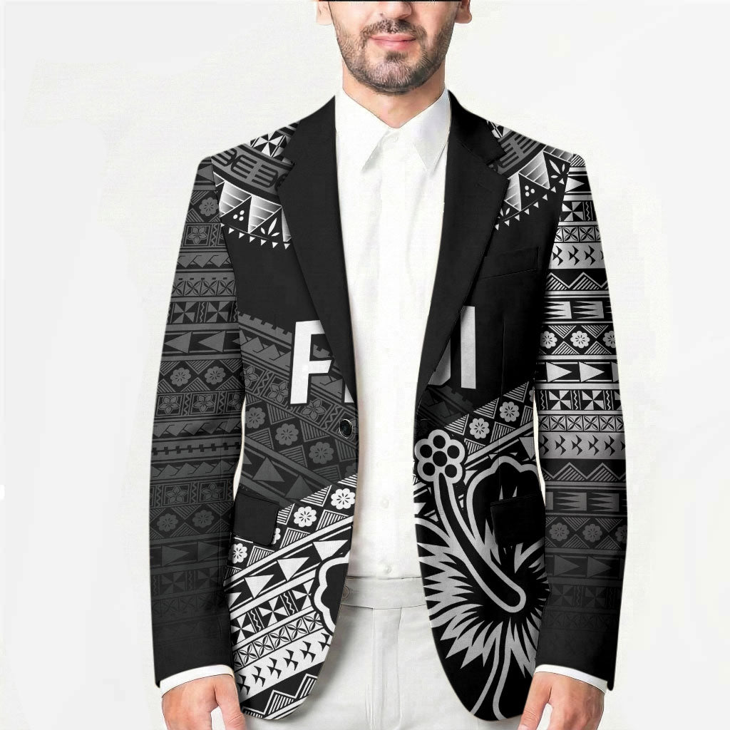 Custom Rugby Fiji Blazer Black Traditional Masi Inspired