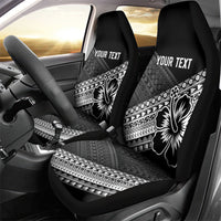 Custom Rugby Fiji Car Seat Cover Black Traditional Masi Inspired
