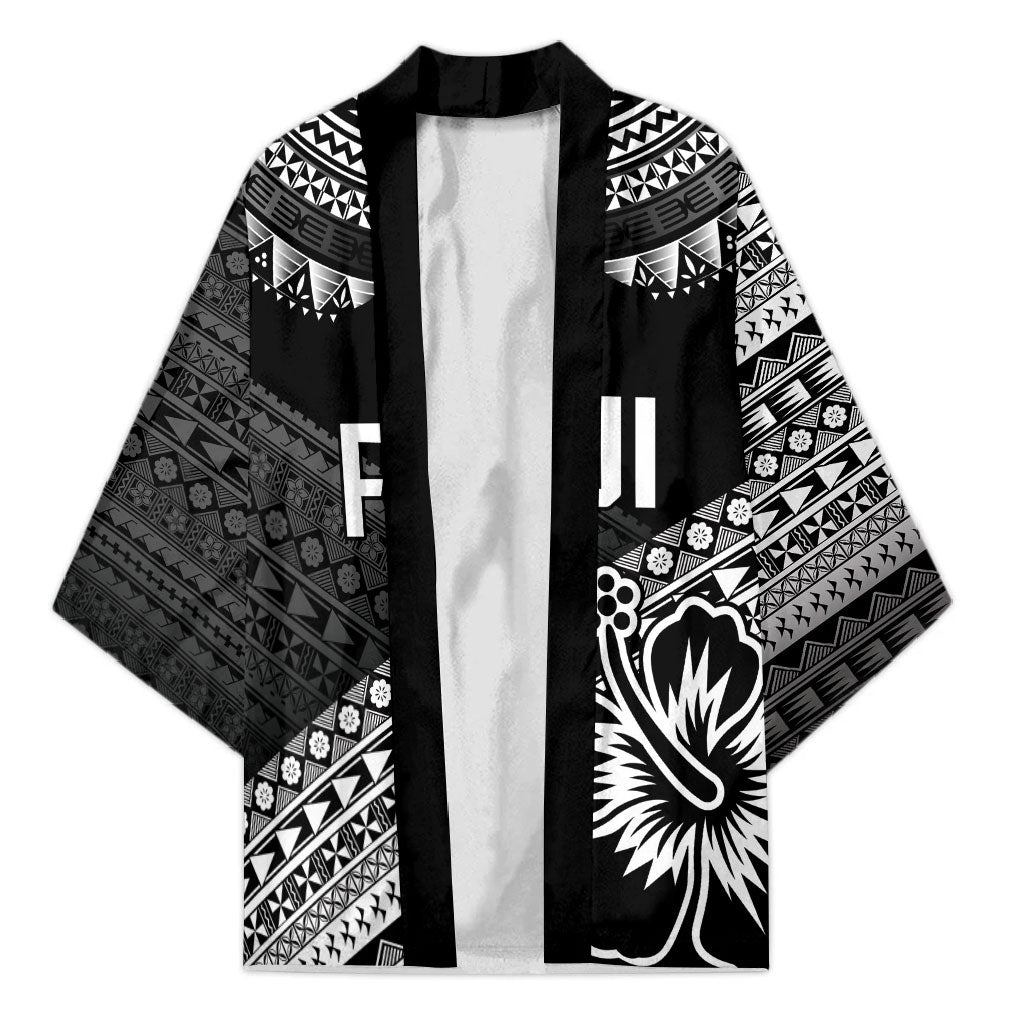 Custom Rugby Fiji Kimono Black Traditional Masi Inspired