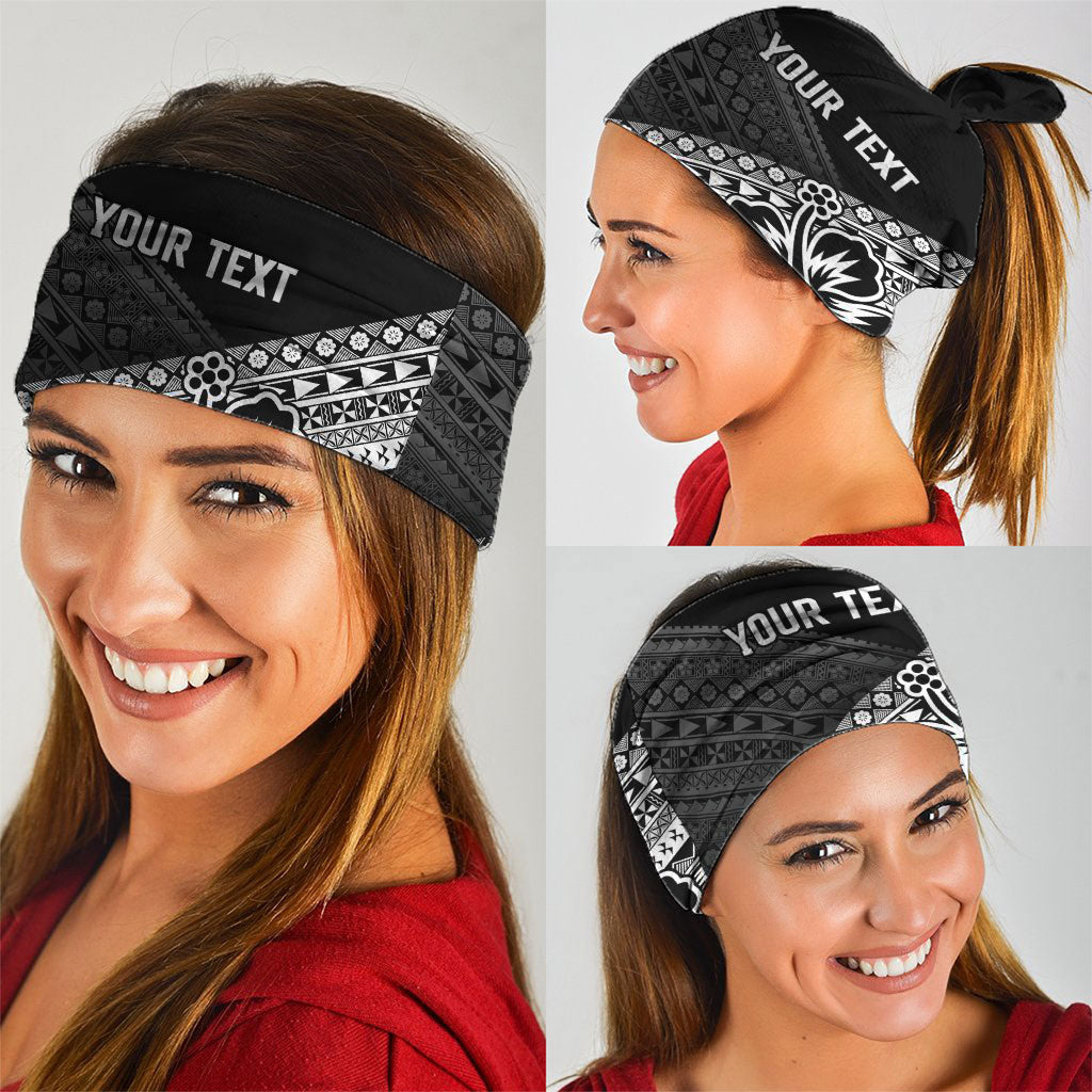 Custom Rugby Fiji Neck Gaiter Black Traditional Masi Inspired