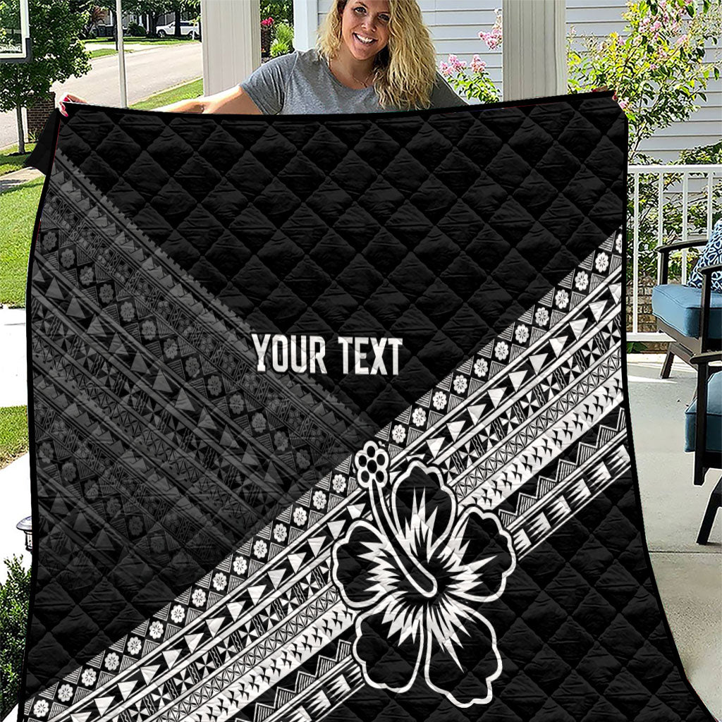 Custom Rugby Fiji Quilt Black Traditional Masi Inspired LT9 Black - Polynesian Pride