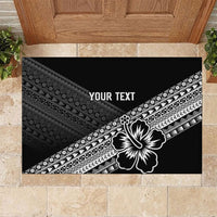 Custom Rugby Fiji Rubber Doormat Black Traditional Masi Inspired