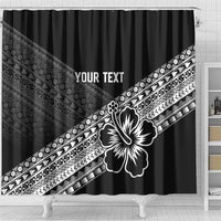 Custom Rugby Fiji Shower Curtain Black Traditional Masi Inspired
