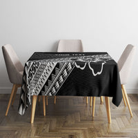Custom Rugby Fiji Tablecloth Black Traditional Masi Inspired