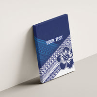 Custom Rugby Fiji Canvas Wall Art Blue Traditional Masi Inspired