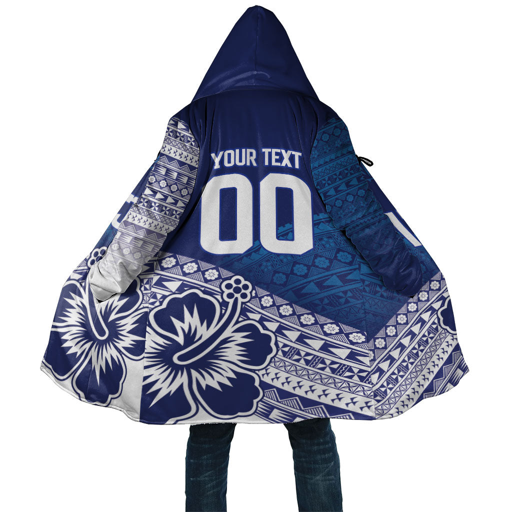 Custom Rugby Fiji Cloak Blue Traditional Masi Inspired