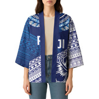 Custom Rugby Fiji Kimono Blue Traditional Masi Inspired