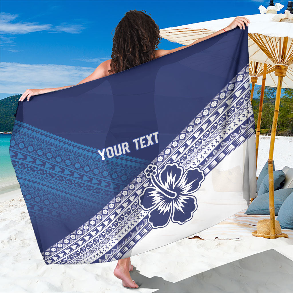 Custom Rugby Fiji Sarong Blue Traditional Masi Inspired