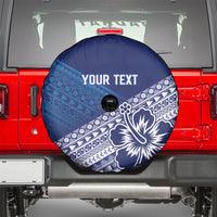 Custom Rugby Fiji Spare Tire Cover Blue Traditional Masi Inspired