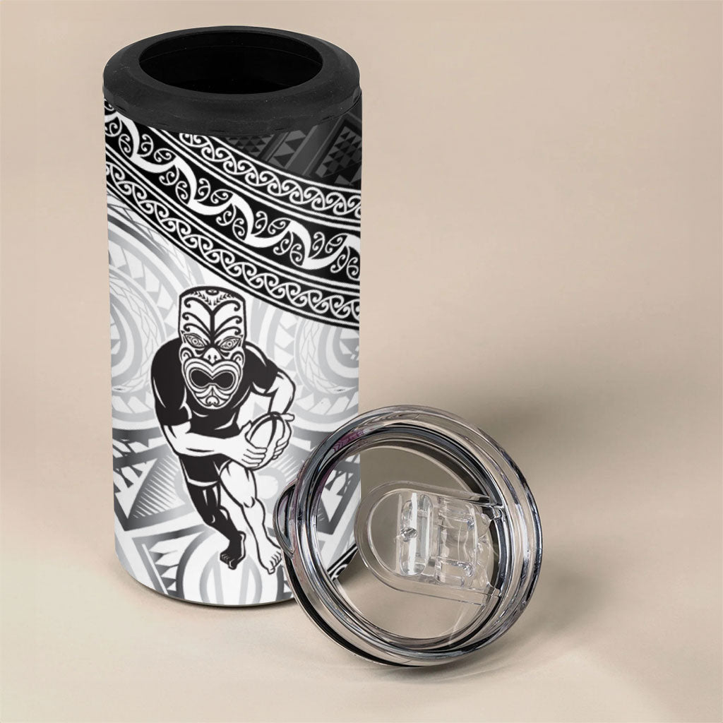 Custom Rugby New Zealand Black Fern 4 in 1 Can Cooler Tumbler Niho Taniwha Inspired