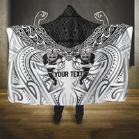 Custom Rugby New Zealand Black Fern Hooded Blanket Niho Taniwha Inspired