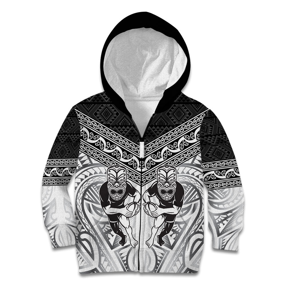 Custom Rugby New Zealand Black Fern Kid Hoodie Niho Taniwha Inspired