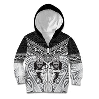 Custom Rugby New Zealand Black Fern Kid Hoodie Niho Taniwha Inspired