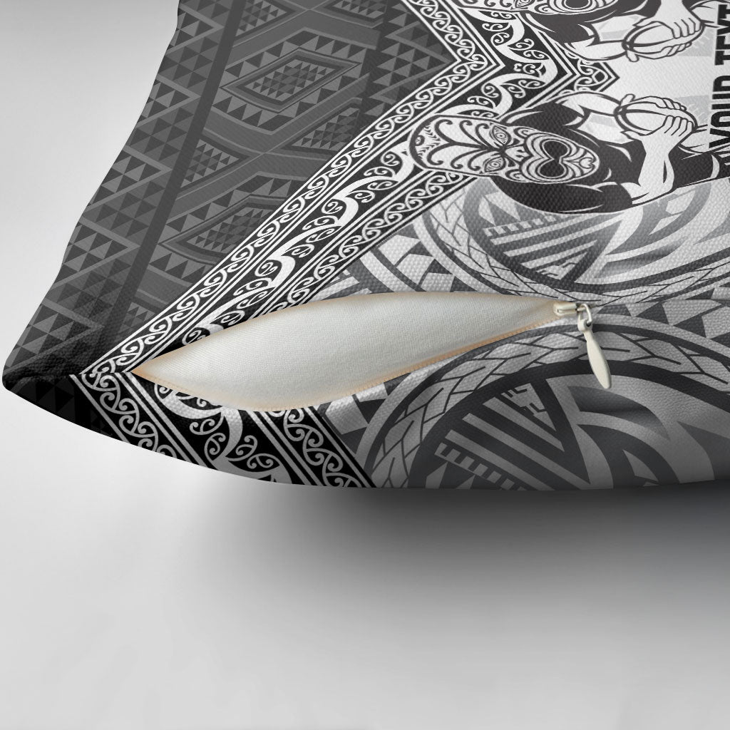 Custom Rugby New Zealand Black Fern Pillow Cover Niho Taniwha Inspired