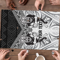 Custom Rugby New Zealand Black Fern Puzzle Niho Taniwha Inspired