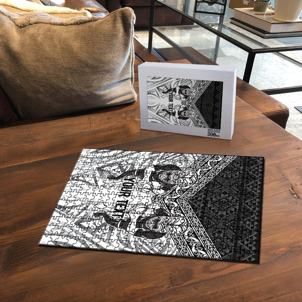 Custom Rugby New Zealand Black Fern Puzzle Niho Taniwha Inspired