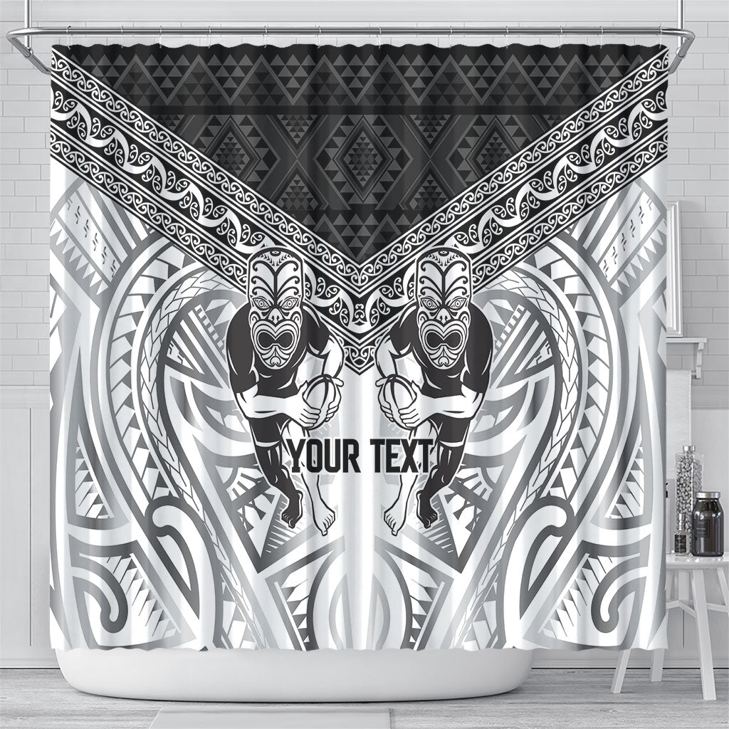 Custom Rugby New Zealand Black Fern Shower Curtain Niho Taniwha Inspired