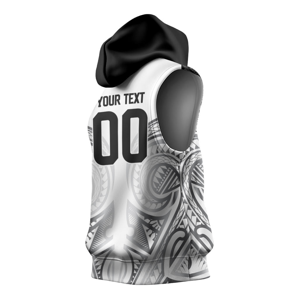 Custom Rugby New Zealand Black Fern Sleeveless Hoodie Niho Taniwha Inspired