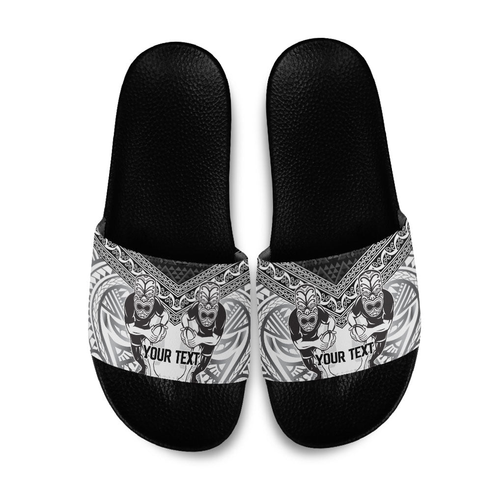 Custom Rugby New Zealand Black Fern Slide Sandals Niho Taniwha Inspired
