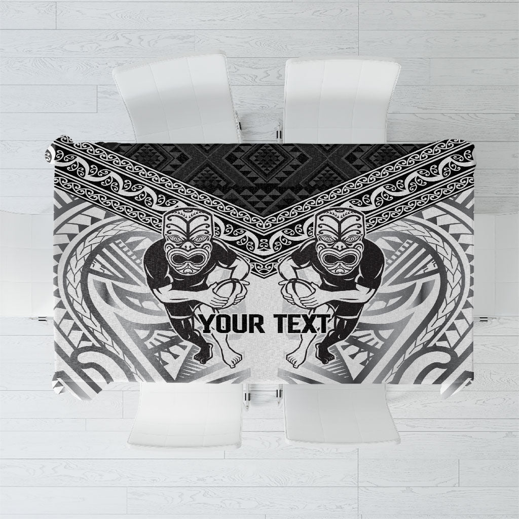 Custom Rugby New Zealand Black Fern Tablecloth Niho Taniwha Inspired