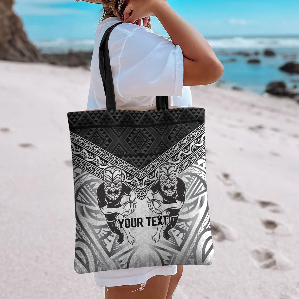 Custom Rugby New Zealand Black Fern Tote Bag Niho Taniwha Inspired