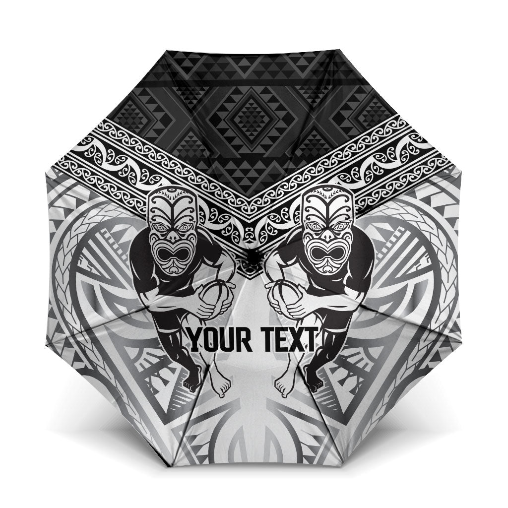 Custom Rugby New Zealand Black Fern Umbrella Niho Taniwha Inspired