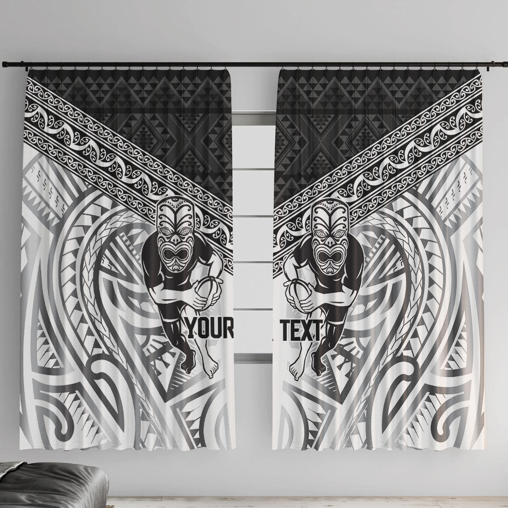 Custom Rugby New Zealand Black Fern Window Curtain Niho Taniwha Inspired