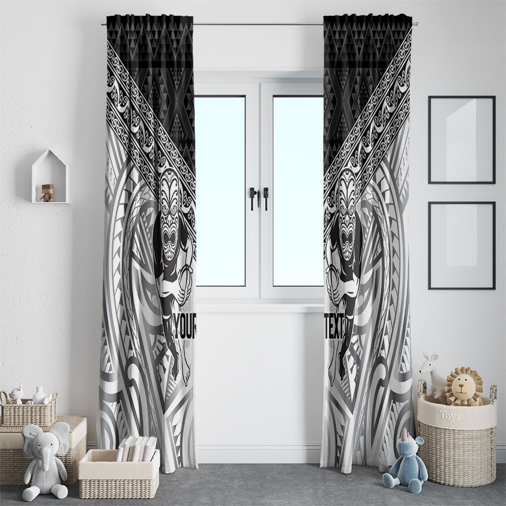 Custom Rugby New Zealand Black Fern Window Curtain Niho Taniwha Inspired