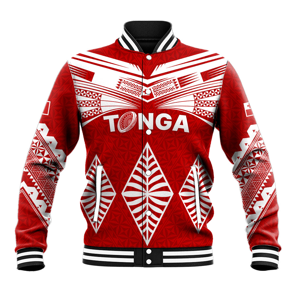 Tonga Rugby Baseball Jacket Proud Tongan Ngatu Kupesi World Cup 2023 No1 LT9 Unisex White - Polynesian Pride
