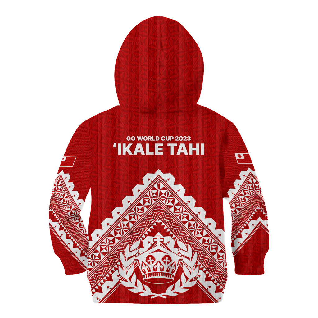 Tonga Rugby Kid Hoodie Proud Tongan Ngatu Kupesi World Cup 2023 No1 LT9 - Polynesian Pride