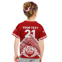 Custom Tonga Rugby Kid T Shirt Proud Tongan Ngatu Kupesi World Cup 2023 No1 LT9 - Polynesian Pride