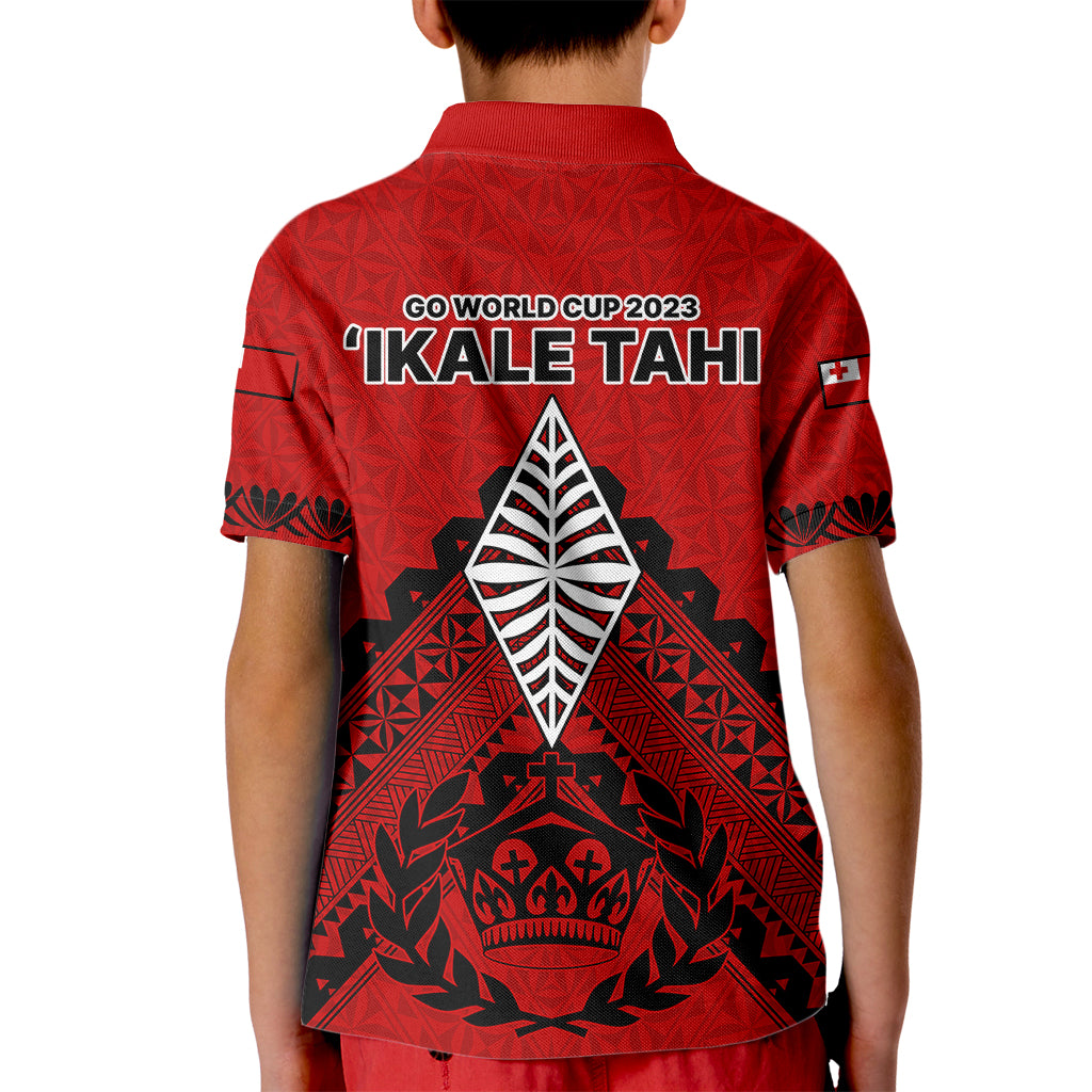 Tonga Rugby Kid Polo Shirt Proud Tongan Ngatu Kupesi World Cup 2023 No2 LT9 - Polynesian Pride