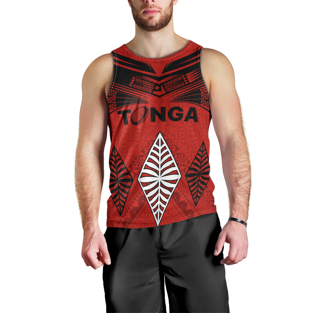 Custom Tonga Rugby Men Tank Top Proud Tongan Ngatu Kupesi World Cup 2023 No2 LT9 - Polynesian Pride