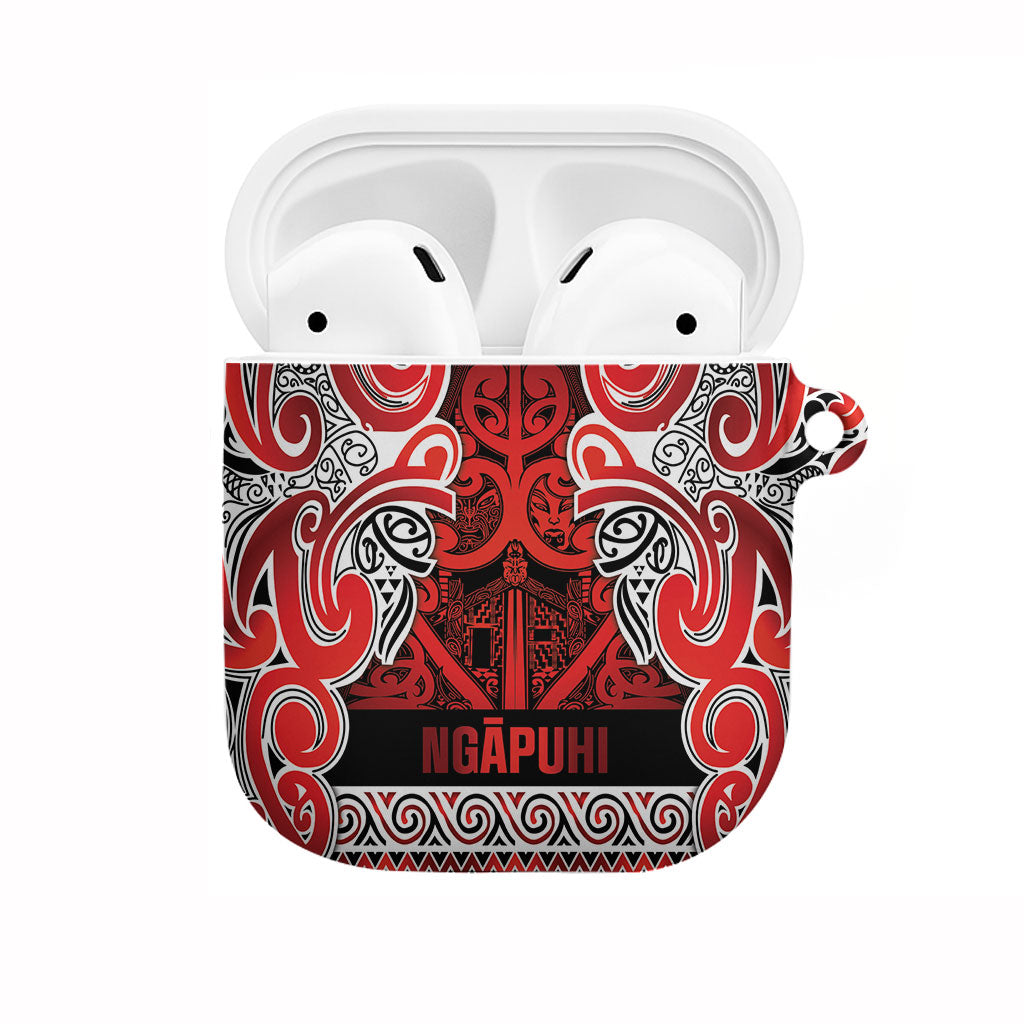 Aotearoa Iwi Ngapuhi AirPods Case Maori Wharenui House Tribal Pattern LT9 Red - Polynesian Pride