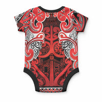 Aotearoa Iwi Ngapuhi Baby Onesie Maori Wharenui House Tribal Pattern