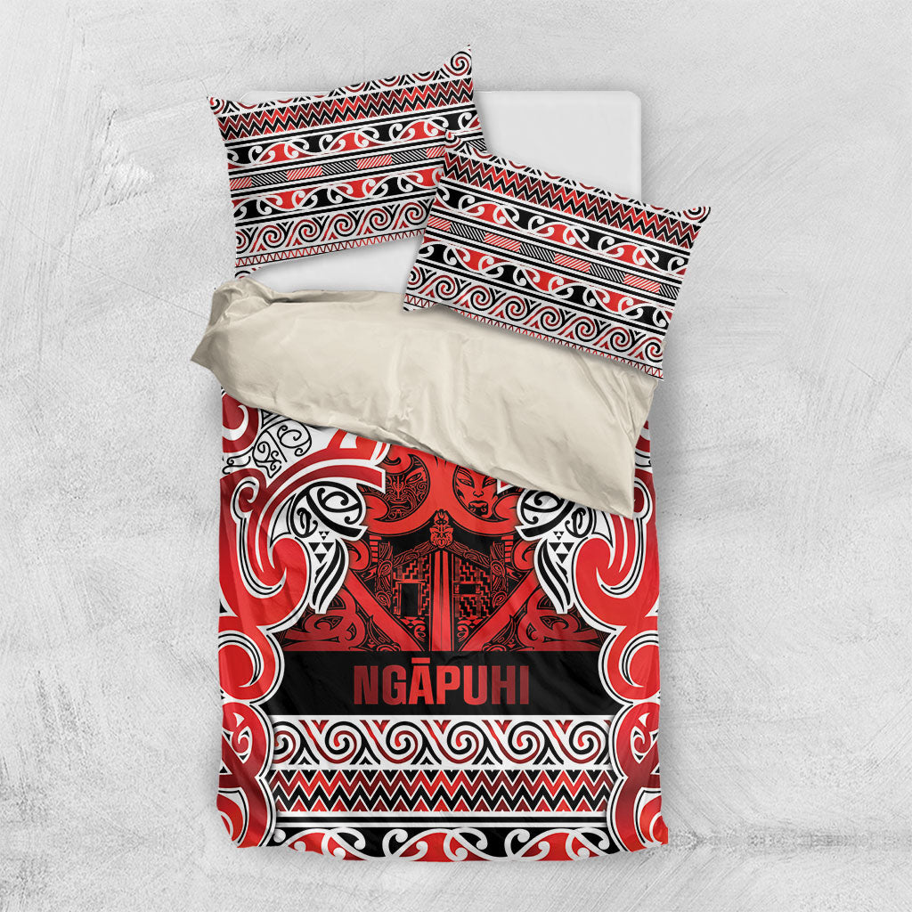 Aotearoa Iwi Ngapuhi Bedding Set Maori Wharenui House Tribal Pattern LT9 US Twin 172cm x 218cm Red - Polynesian Pride