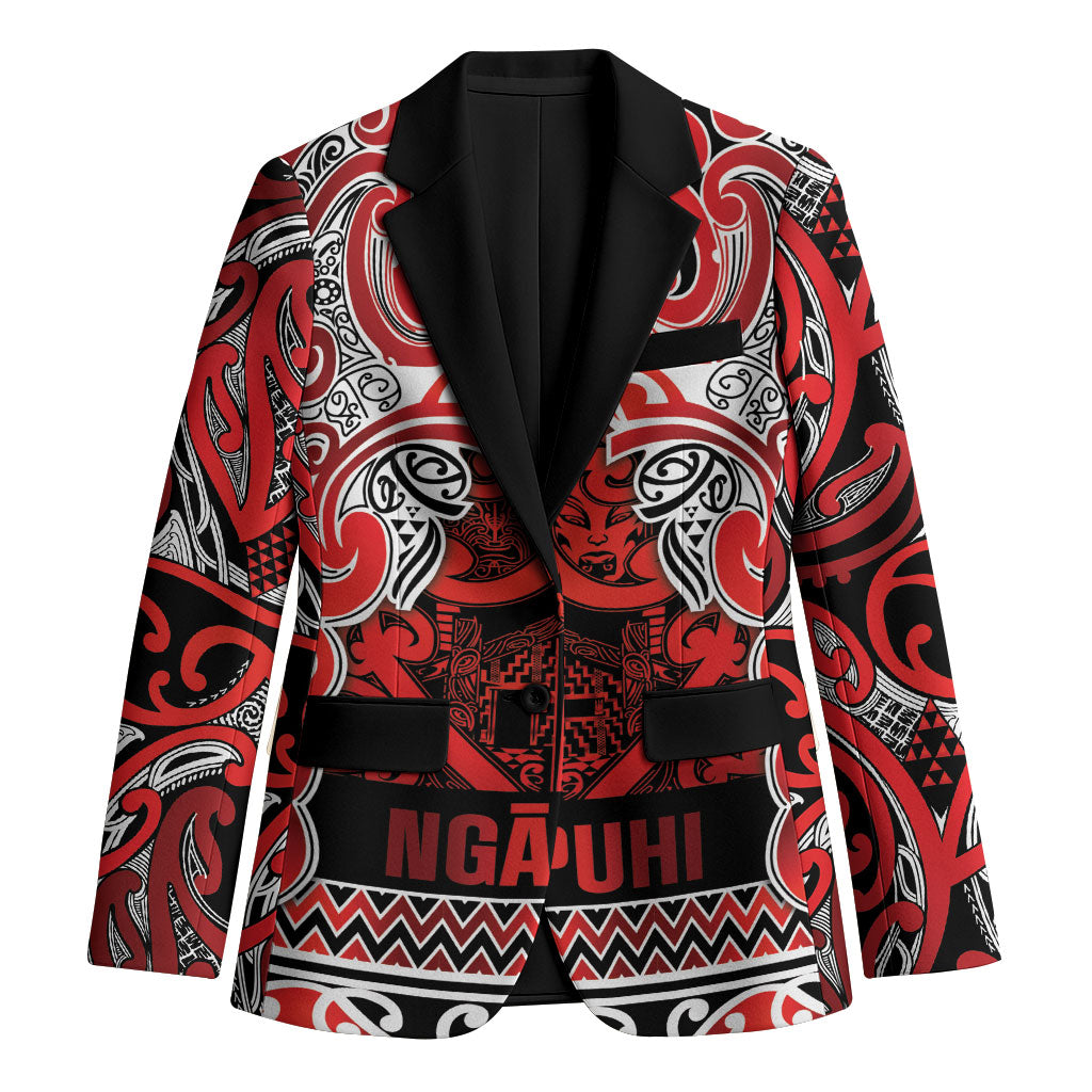 Aotearoa Iwi Ngapuhi Blazer Maori Wharenui House Tribal Pattern LT9 Unisex Red - Polynesian Pride