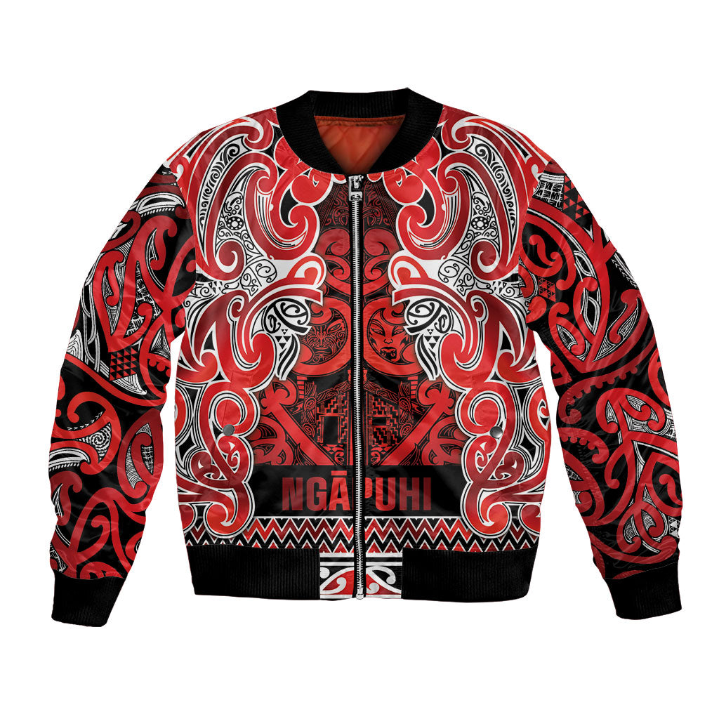 Aotearoa Iwi Ngapuhi Bomber Jacket Maori Wharenui House Tribal Pattern LT9 Unisex Red - Polynesian Pride