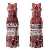 Aotearoa Iwi Ngapuhi Couples Matching Tank Maxi Dress and Long Sleeve Button Shirt Maori Wharenui House Tribal Pattern LT9 - Polynesian Pride
