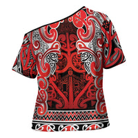 Aotearoa Iwi Ngapuhi Cross Shoulder Shirt Maori Wharenui House Tribal Pattern LT9 - Polynesian Pride