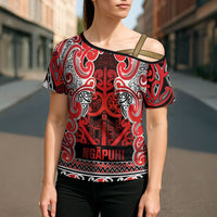 Aotearoa Iwi Ngapuhi Cross Shoulder Shirt Maori Wharenui House Tribal Pattern LT9 - Polynesian Pride