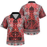 Aotearoa Iwi Ngapuhi Family Matching Mermaid Dress and Hawaiian Shirt Maori Wharenui House Tribal Pattern LT9 Son's Shirt Red - Polynesian Pride