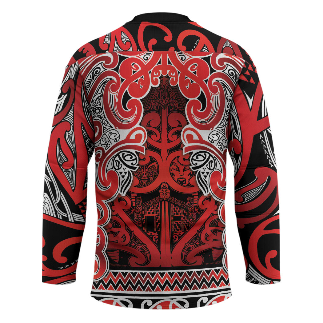 Aotearoa Iwi Ngapuhi Hockey Jersey Maori Wharenui House Tribal Pattern LT9 - Polynesian Pride