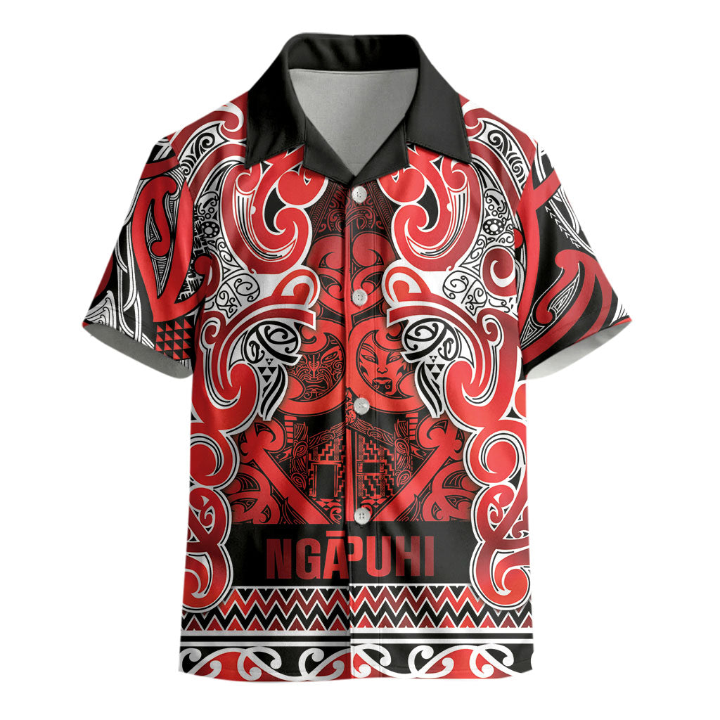 Aotearoa Iwi Ngapuhi Kid Hawaiian Shirt Maori Wharenui House Tribal Pattern LT9 - Polynesian Pride