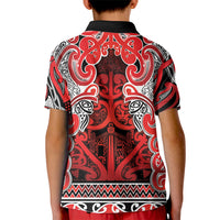 Aotearoa Iwi Ngapuhi Kid Polo Shirt Maori Wharenui House Tribal Pattern LT9 - Polynesian Pride