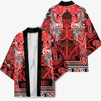 Aotearoa Iwi Ngapuhi Kimono Maori Wharenui House Tribal Pattern LT9 - Polynesian Pride