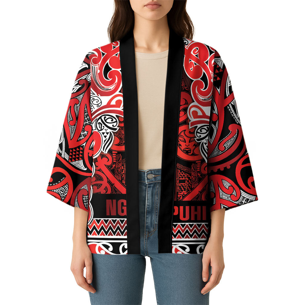 Aotearoa Iwi Ngapuhi Kimono Maori Wharenui House Tribal Pattern LT9 - Polynesian Pride
